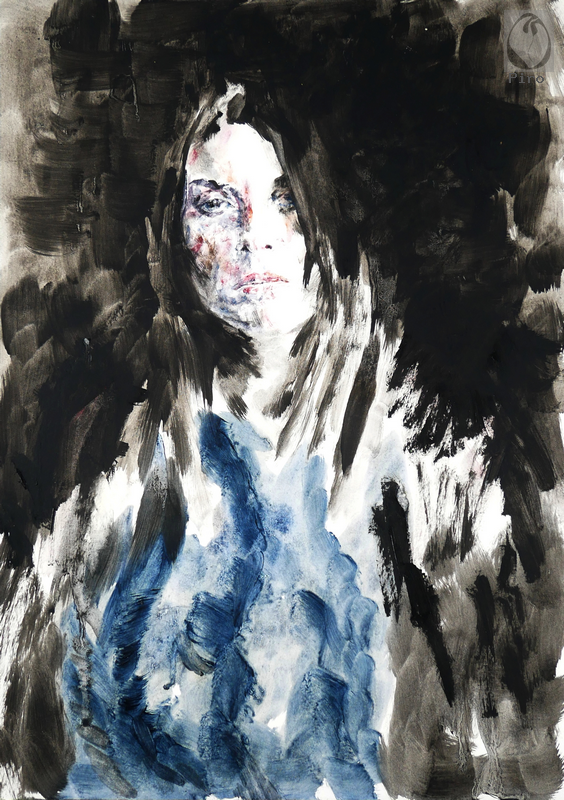 oil on paper - olio su carta di Piro